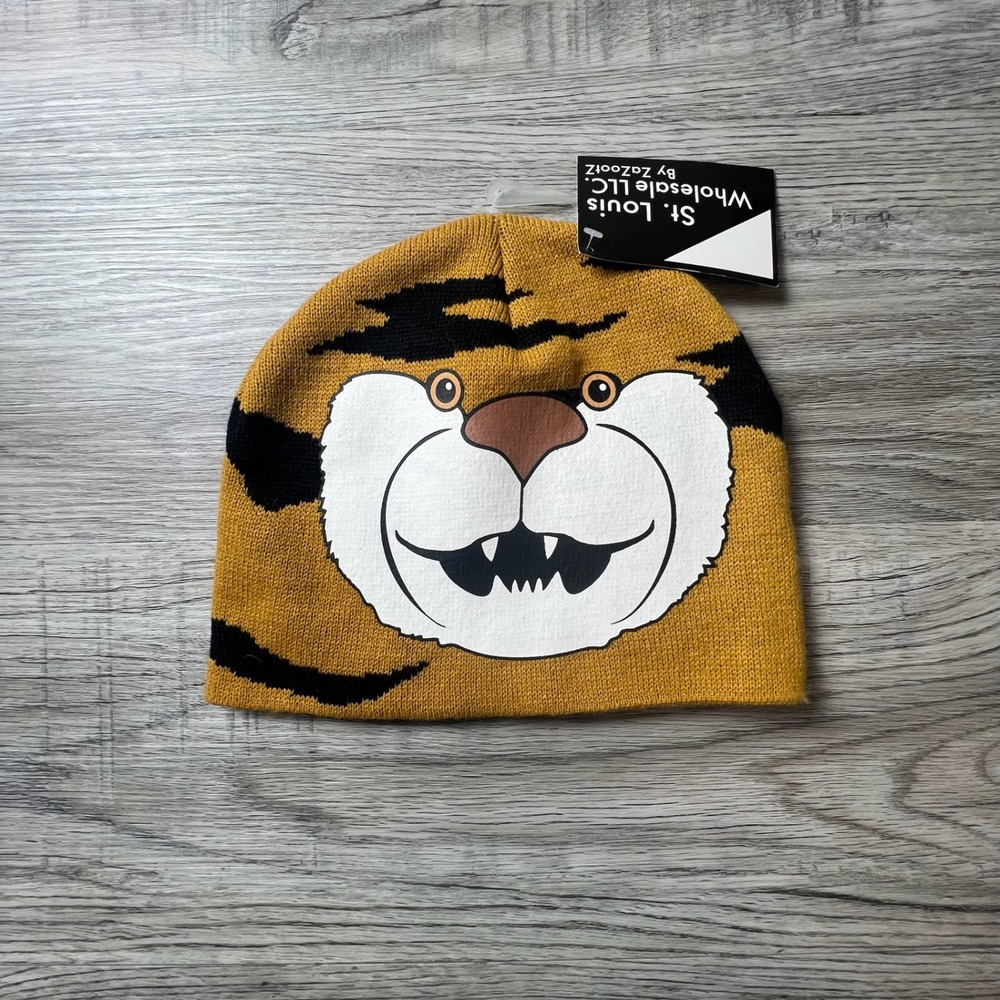 Zazootz Tiger Beanie Unisex OSFM Orange Black Graphic Knit Animal Hat New